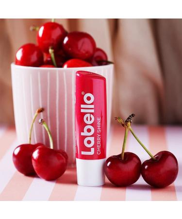 Labello Cherry Shine Lip Care Stick 6-Pack | 4.8g Each | Non-Mineral Oil Red Tint & Cherry Aroma - Buy Online on GoSupps.com