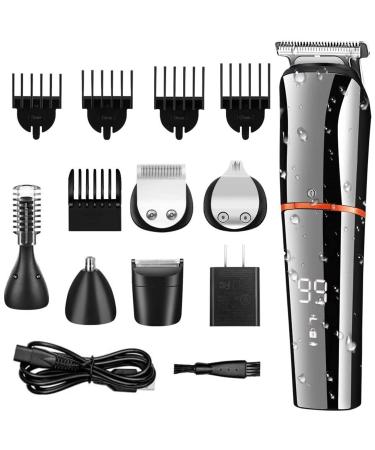 Pro Hair Clipper 11 in 1 Multi Hair Trimmer Men Facial Beard Body Grooming Kits Electric Hair Clipper Nose Ear Trimmer Rechargeable Km-5898