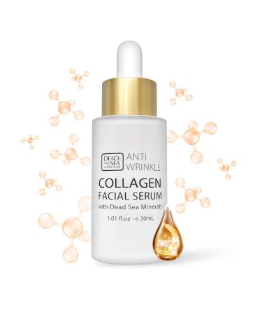 Dead Sea Collection Collagen Serum for Face - Anti-Wrinkle Hydration Facial Serum - Smooth and Moisturized Skin - Enriched with Dead Sea Minerals and Vitamins - 1.01 fl.oz