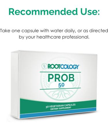 Rootcology by Dr. Izabella Wentz | ProB 50 | 18 Shelf-Stable Probiotic Strains to Support Gut Health and Maintain Bowel Regularity with Bifidobacterium, Lactobacillus and More | 30 Vegetarian Capsules - Buy Online on GoSupps.com