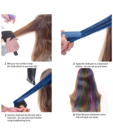 12 Color Hair Chalk Set for Kids - Temporary Washable Hair Dye for Parties & Cosplay - Non-Stick & Vibrant Colors - Great for Halloween & Christmas - Buy Online on GoSupps.com