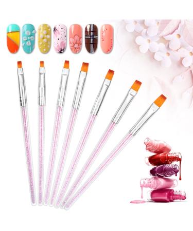 Nail Art Brush Set - 7pcs Acrylic Flat & Liner Brushes for UV Gel & 3D Design - International Shipping - Buy Online on GoSupps.com