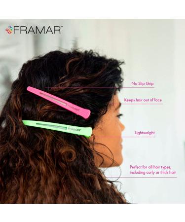Framar Neon Hair Clips 10 Pack | Professional Salon Styling & Sectioning Clips - Buy Online on GoSupps.com