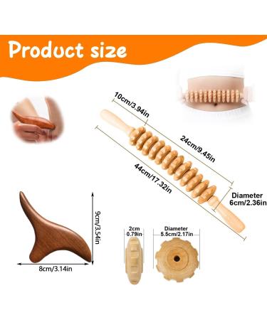 2-Piece Wooden Massage Roller Set - Back & Body Relief Trigger Point Therapy Tool for Neck Legs & More - Buy Online on GoSupps.com
