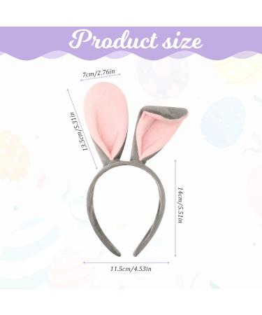 Abeillo Bunny Ears Headband Cute Plush Rabbit Ears Hairband Gray&Pink Hair Styling Decoration for Bunny Costume Cosplay Party Fancy Dress Up Accessories Women's Fashion Headbands - Buy Online on GoSupps.com