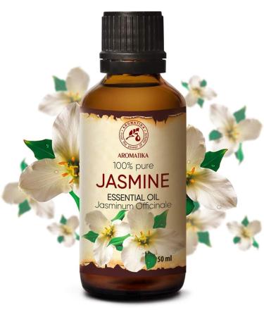 Pure Jasmine Oil 50ml - Jasminum Officinale - Aromatherapy Relaxation & Calm Sleep - Etheric Fragrance for Diffusers & Lamps - Buy Online on GoSupps.com