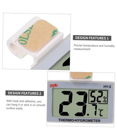 MipCase Mini Refrigerator Hygrometer - 3-Piece Glass Temperature & Humidity Measuring Device for Home & Aquarium - Multi-functional 5.5x5x1.5cm - Buy Online on GoSupps.com