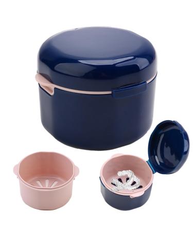 Dnom dinner with sieve - portable prosthesis dinner cover in blue - double -layer hollow drain - effective cleaning box for orthodontic brackets - Buy Online on GoSupps.com