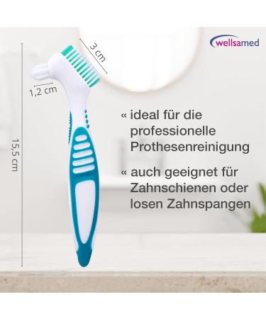 Wellsamed Durebrush Extra Clean Prosthesis Brush - Professional Prosthetic Toothbrush for Superior Cleaning | Color-Sorted | 1 Piece - Buy Online on GoSupps.com