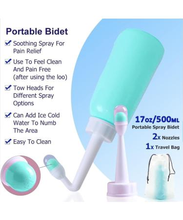 Postpartum Perineal Wash Bottle Portable Bidet -500ml Women Peri Recovery Postpartum Care After Birth Postpartum Clean New Mum Maternity Essentials for Travling Outdoor (Green 17 oz) - Buy Online on GoSupps.com