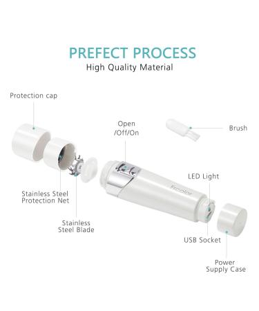 Frcolor 5 in 1 Painless Electric Hair Removal for Women - Face, Lip, Chin, Cheek, Nose, Eyebrow Trimmer & Facial Brush - Buy Online on GoSupps.com