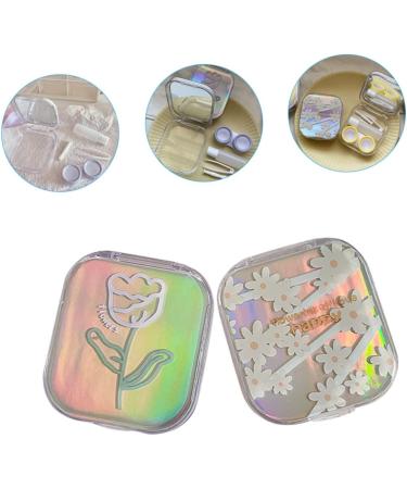 PartyKindom 2pcs Colored Contact Lenses Case - Travel Storage with Replaceable Mirror Film - Buy Online on GoSupps.com
