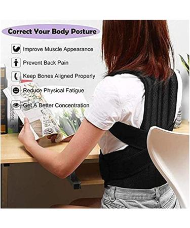 Posture Corrector for Men & Women - Back Brace & Shoulder Support Trainer for Neck Pain Relief - Large Black - Buy Online on GoSupps.com