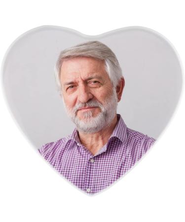 Qchomee Personalized Ceramic Photo Picture Frame Porcelain Portrait Plaque for Headstone Graves Indoor Monument Ornament Color Oval Memorial Tile Dad Mam Pet Dog Cat Heart-shaped - 5x4.7in - Buy Online on GoSupps.com