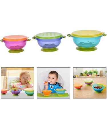 Xrten Set of 3 Baby Suction Cup Bowls with Lid | Non-Slip Bowls for Babies & Toddlers | Perfect for International Shipping - Buy Online on GoSupps.com