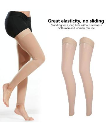 Thigh Support Stockings for Men & Women - Breathable Long Compression Socks for Varicose Veins & Swelling - Open Toe Elastic Design - Buy Online on GoSupps.com