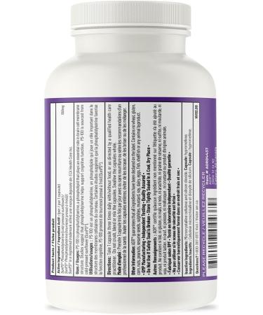 AOR - PS-100 100mg 120 Capsules - Phosphatidylserine Supplement for Memory Health Concentration Supplements & Cognitive Supplement - Brain Support Supplements for Memory and Focus 120 count (Pack of 1) - Buy Online on GoSupps.com