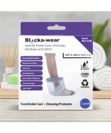 Adult Waterproof Foot & Ankle Cast Cover - Reusable Neoprene Seal - Small-Medium Grey Size S-M - Buy Online on GoSupps.com