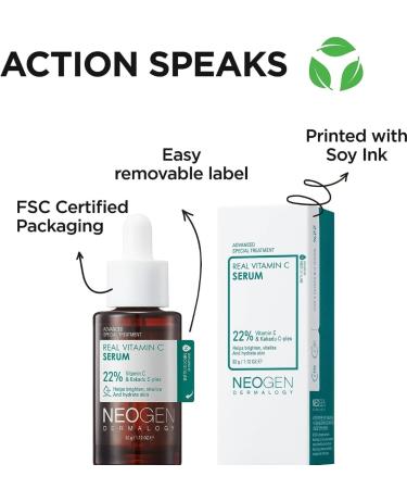 Korean Beauty Vitamin C Serum - Brightening & Revitalizing 22% Pure Ascorbic Acid | Vegan Skin Care 1.12 fl oz - Buy Online on GoSupps.com