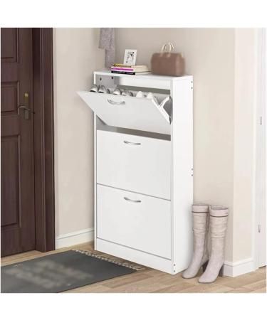 Stackable 3 Flip Drawers Shoe Cabinet Freestanding Shoe Rack Shoe Storage Cupboard Organizer Shoe Organizer White Shoe (Color : Black) - Buy Online on GoSupps.com