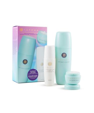 TATCHA Pore-Perfecting Double Cleanser + Hydrate Trio Set: The Deep Cleanse, Camellia Cleansing Oil, Water Cream - 5 oz, 1.7 oz, 0.33 oz - Buy Online on GoSupps.com