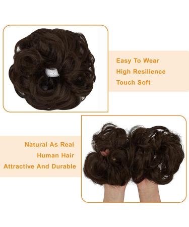 OMGREAT 2PCS Curly Wavy Updo Hair Buns Extensions in Medium Brown - Hair Scrunchies for Women and Girls - Buy Online on GoSupps.com