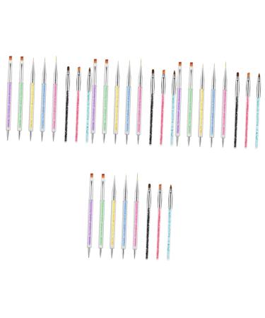 Healeved 4 Sets Nail Pen Nails Gel Nail Gel Dotting Supply Nail Painting Tools Nail Accessory Manicure Tools Professional Nail Supply Nail Art Supply Nail Art Tool Function Pen Carved Abs