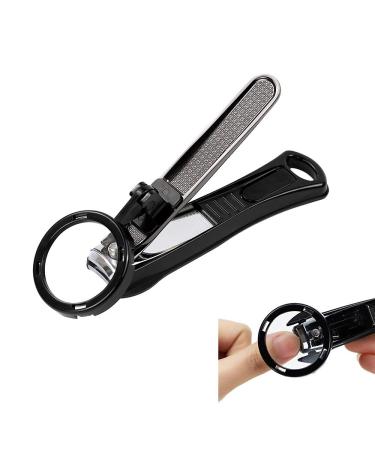 Nail clipper Magnifier nail scissors Convenient for the safe use of the elderly Nail Cutter for Baby Girl Men Nail Scissor(Big Size) (Black)