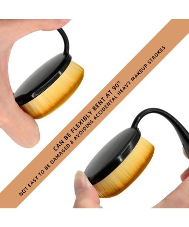 Dolovemk Oval Makeup Brush Set - 10-Piece Professional Brushes for Eyeshadow Foundation Blush & Beauty Sponge (Black) - Perfect for Flawless Makeup Application - Buy Online on GoSupps.com