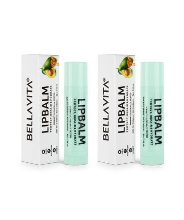 Bella Vita Organic Lip Balm NicoBalm 2 Pack For Women Men Boys & Girls To Hydrate Dry Chapped Damaged Lips & Get Baby Lips | Pre Smoke Balm | Pre Lipstick Balm 7 gm Each