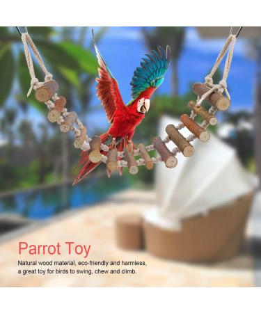 Zyyini Parrot Swing & Bird Toys: Wooden Ladder Rope Bridge for Lovebirds African Grey Cockatiels | Pet Training Essential - Buy Online on GoSupps.com