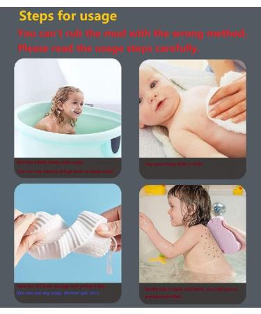 4Pcs Ultra Soft Exfoliating Bath Sponge Set for Adults, Children, and Pregnant Women - Reusable Shower Sponge - Blue, Pink, Gray, White - Buy Online on GoSupps.com