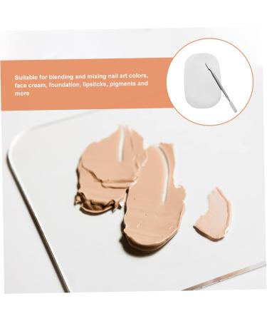 Ipetboom 1 Set Makeup Palette Make up Pallets Blue Suits Manicure Cosmetic Plate Foundation Plate Nail-art Palette Spatula Nail Art Palette Cream Stainless Steel Tool Kit Portable 12.6x7.5x0.3cm Silver - Buy Online on GoSupps.com