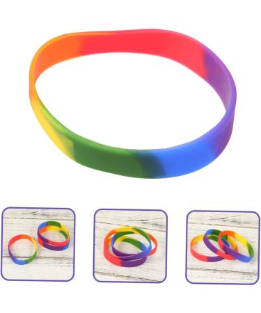 Unomor 24 Pcs Rainbow Bracelet Lgbt Pride Bracelet Expandable Bangle Bracelet Pride Friendship Bracelet Colored Wristbands Personalized Silicone Wristbands Woman Silica Gel Supplies Charm Colorful 6.5X6.5X1CM - Buy Online on GoSupps.com