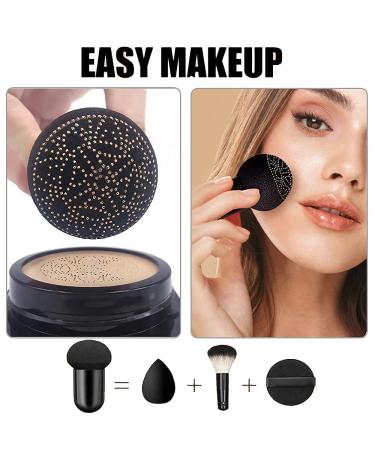 Mushroom Head Foundation Air Cushion CC & BB Cream - Moisturizing Concealer & Bright Makeup Base with Sponge (Ivory) | Shop Internationally Now! - Buy Online on GoSupps.com