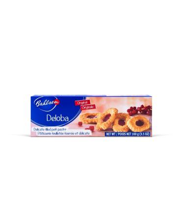 Bahlsen Deloba Red Currant Cookies (1 box) - Sweet & delicate, buttery puff pastries with light crispy layers and red currant filling - 3.5 oz box - Buy Online on GoSupps.com