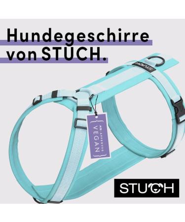 STUCH Adjustable Nylon Dog Harness - Padded for Small Medium & Large Dogs - Turquoise XXS - Comfortable & Durable - Buy Online on GoSupps.com