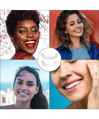Brigtviee Instant Teeth Veneers 2 Pairs Clipin Veneers False Teeth for Upper and Lower Jaw Dentures Clickon Veneers for Men and Women Temporary Denture Veneers - Buy Online on GoSupps.com