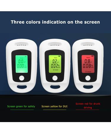 Rechargeable Alcohol Tester Three Color Indication Portable Breathalyzer with Hanging Hole Design USB Charging for Personal Use (White) - Buy Online on GoSupps.com