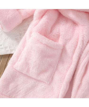 Soft Light Pink Baby Bathrobe for Toddlers | Flannel Nightwear for Boys & Girls (Ages 1-2) - Buy Online on GoSupps.com