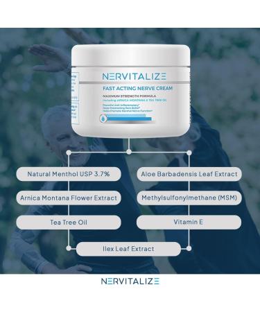 Nervitalize Fast Acting Nerve Pain Relief Cream - 3 fl oz | Maximum Strength Formula for Neuro Pain Relief | Supports Normal Nerve Function | Made in USA - Buy Online on GoSupps.com