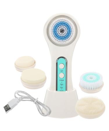 Housoutil 1 Set Facial Cleansing Brush Face Exfoliator Brush Home Facial Cleaner Face Washing Brush Makeup Remover Brush Electric Cleaner Usb Household Cleasing Milk Abs