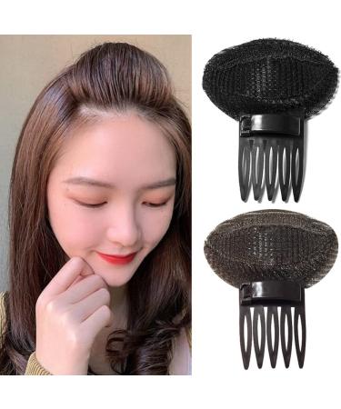 2 Pcs Invisible Perfect Puff Hair Head Cushion - Black & Brown | Fluffy Hair Pad Sponge Clip for Women & Girls - Buy Online on GoSupps.com