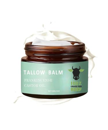 iiniim 1Pc Natural Beef Tallow Cream for Women Girls All Skin Types Hydrating Moisturizer Lightweight Fast Absorbing Daily Skincare Green One Size One Size Green