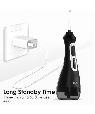 Buy Beantech SEAGO 200ml Cordless Water Flosser | Rechargeable Dental Oral Irrigator with 5 Jet Tips | IPX7 Waterproof & Powerful Battery for Home & Travel - SG-833BLK - Buy Online on GoSupps.com