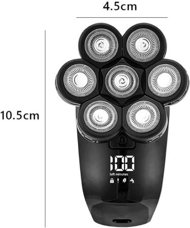 7D Men's Rechargeable Bald Head Shaver - 5-in-1 Electric Grooming Kit for Bald Men | Hair Trimmer & Facial Brush - Buy Online on GoSupps.com