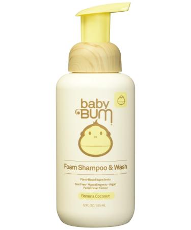 Baby Bum Shampoo & Wash Tear Free Foaming Soap for Sensitive Skin with Nourishing Coconut Oil Banana Coconut Scent Gluten Free & Vegan 12 fl oz 12 Fl Oz (Pack of 1) Banana Coconut