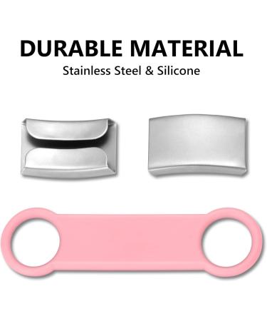 Personalized Gisurey Dog Tag - Engraved Silent Slide-on Stainless Steel Collar for Dogs & Cats - Durable & Easy to Read - Pink & Silver 2.0 cm Width - Buy Online on GoSupps.com