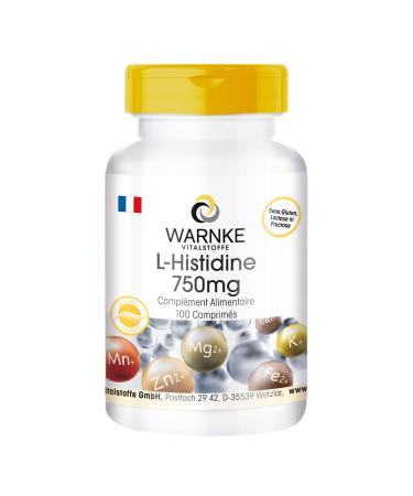 Histidine high dose - 750mg - vegan - 100 tablets - amino acid | Warnke Vitalstoffe - Quality from German pharmacies