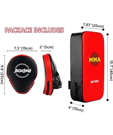 Yotbule Punching Mitts Kick Pack Set - Boxing Gloves, Taekwondo Kick Pad, Curved Focus Mitts, Adjustable & Durable Training Pads - Red - Buy Online on GoSupps.com